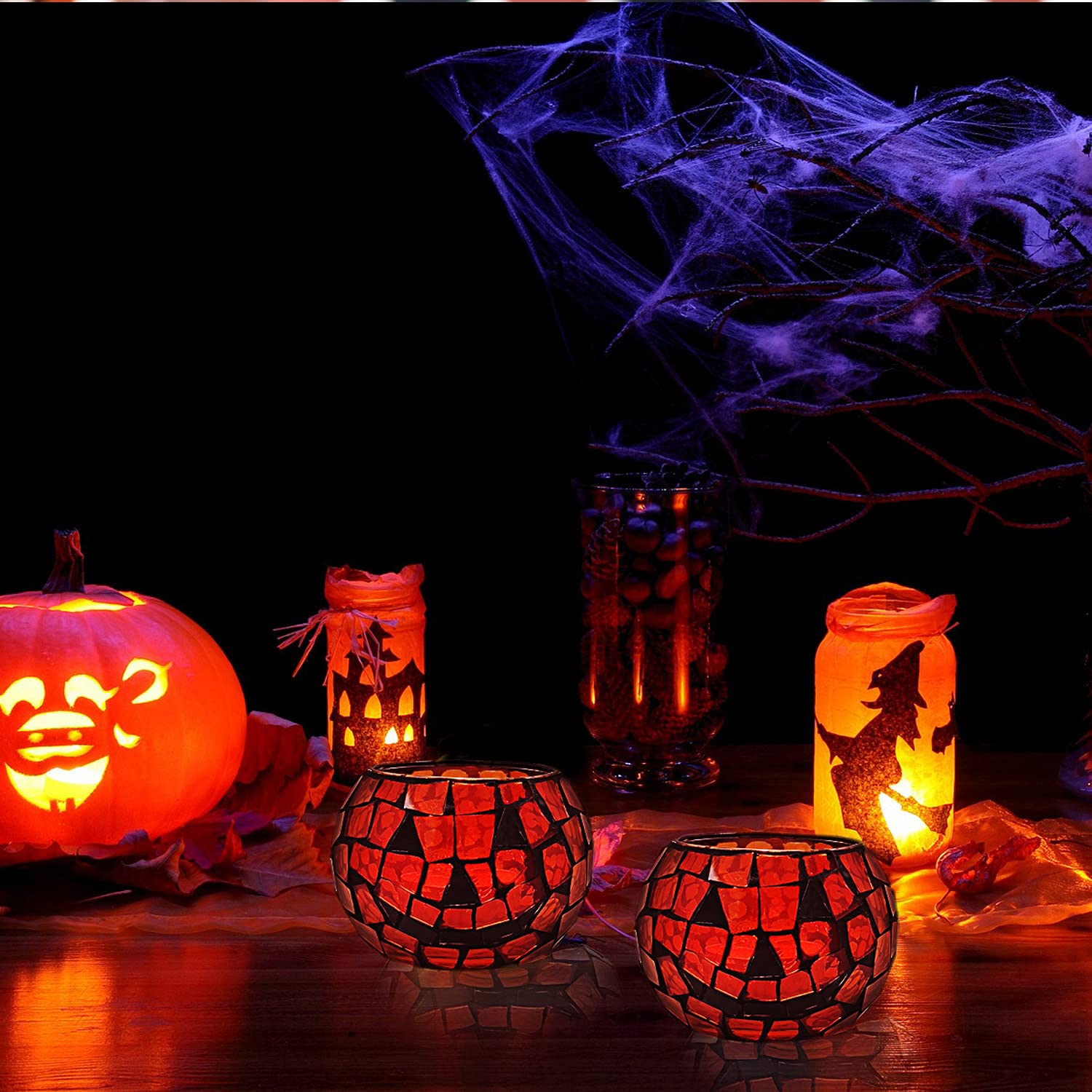 Amazon.com: SHMILMH Halloween Candles Holder Set of 4